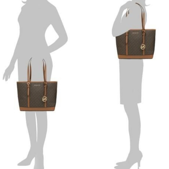 Michael Kors Small Top Zip Shoulder Tote Brown - Picture 9 of 10